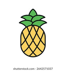 Vibrant pineapple icon for diet plans, tropical UI, and nutrition themes.