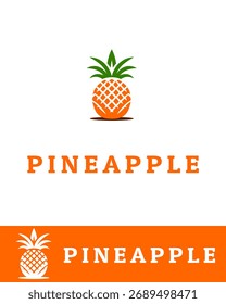 A vibrant pineapple logo featuring a modern, minimalist and clean design, fruit icon