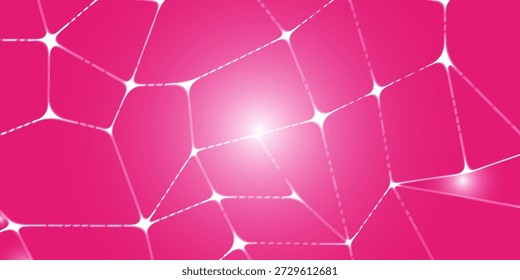 Fundo abstrato rosa vibrante com formas interligadas e costuras brancas brilhantes. Esta textura moderna adiciona energia e profundidade à tecnologia, moda, 