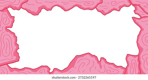 Diseño de borde abstracto rosa vibrante con espacio blanco para la personalización