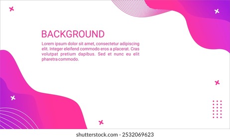 Plantilla de fondo ondulado Abstractas rosa vibrante. Diseño de degradado moderno con líneas dinámicas para Web, presentación y proyectos creativos