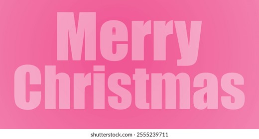 A vibrant pink background featuring the bold text "Merry Christmas" in a soft, pastel pink shade, creating a festive and cheerful holiday theme.