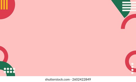 Vibrant pink background with geometric shapes, adding a modern and dynamic touch to teaching presentations while keeping the focus on content.