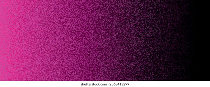 Vibrant pink background with a gradient texture. The pink background transitions smoothly to black, creating a dynamic and bold effect. Minimal grainy speckled texture vector background