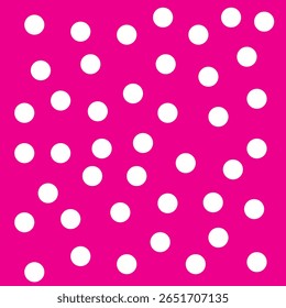 Lebendiger rosafarbener Hintergrund mit weißem Polka-Punktmuster-Design