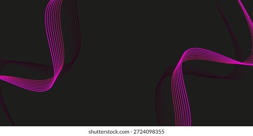 Lebendige rosa und schwarz abstrakte Wellenmuster mit dynamischen, fließenden Linien Muster Kunst Gradient
