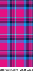 Vibrant pink, blue, and purple plaid pattern.  Perfect for textile design, fashion, website backgrounds, or any project needing a bold, energetic aesthetic.