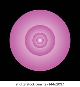 Círculos concéntricos rosados vibrantes con resplandor central sobre fondo negro - Diseño moderno Abstractas