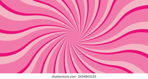 Vibrant Pink Curved Ray star Sunburst Background. Rays Radial geometric Vector Illustration