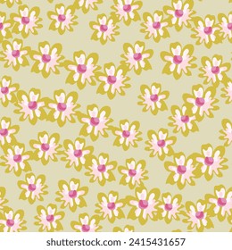 Lebhaftes rosa Blumenmuster, das symmetrische und optisch ansprechende Design schafft.