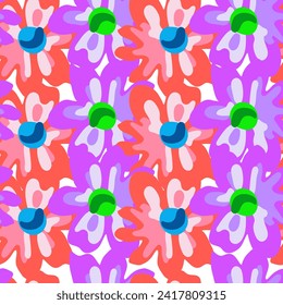 Vibrant pink floral pattern, creating a symmetrical and visually pleasing design.