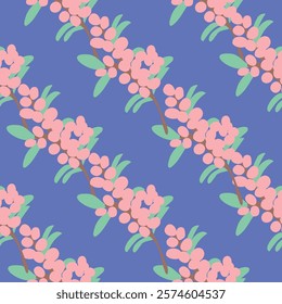 Vibrant Pink Flowers Vector Seamless Pattern. Floral repeat pattern great for textiles, tiles, wallpaper, gift paper, wedding designs.