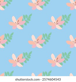 Vibrant Pink Flowers Vector Seamless Pattern. Floral repeat pattern great for textiles, tiles, wallpaper, gift paper, wedding designs.