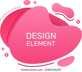 Vibrant pink fluid shapes and dynamic lines converge, forming a modern and abstract design element, perfect for adding a touch of contemporary style to various creative projects