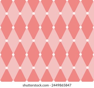 Vibrant Pink Geometric Rhombs argyle Seamless Vector Pattern for Chic Interiors