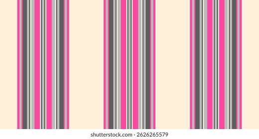 Vibrant pink and grey vertical stripes on a cream background.  A playful yet sophisticated pattern ideal for textiles, website backgrounds, or stationery.