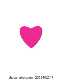 A vibrant pink heart design with no outline, placed on a clean white background. Perfect for Valentine's Day designs, greeting cards, or love-themed projects.