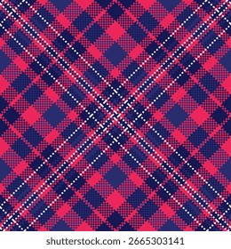 Lebhaftes rosa und navy kariertes Muster.  Ideal für Textildesigns, Mode, Websites und Branding.  Diese nahtlose Textur bietet eine kühne, stilvolle Ästhetik mit einem Hauch von klassischem Charme.