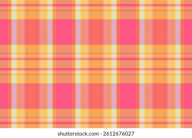 Vibrant pink and orange plaid pattern. Perfect for textile design, fashion, or website backgrounds.  This cheerful, summery texture evokes warmth and energy.