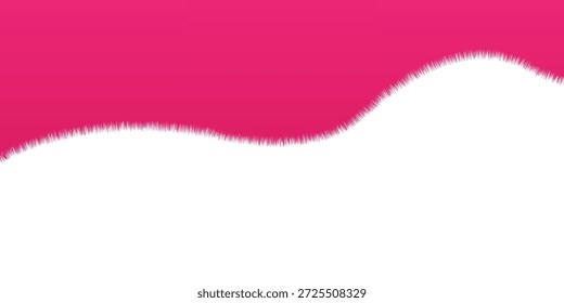 Trazo de pintura rosa vibrante que crea un moderno diseño de borde abstracto en forma de onda sobre un Vector de fondo blanco