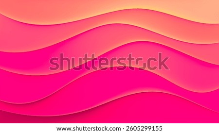 Vibrant pink and peachy sensual gradient with soft flowing waves inspired by beauty, passion and elegance. Perfect abstract artwork for cosmetics, skincare, and fashion visuals. Vector illustration