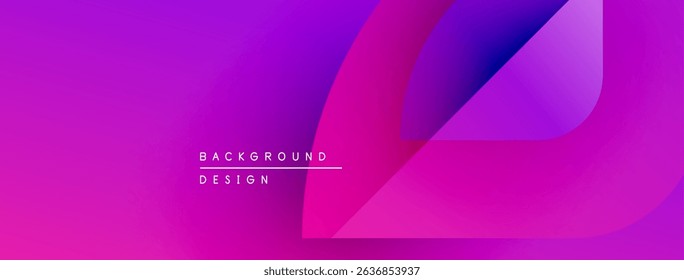 Vibrant pink, purple gradient background. Abstract shapes overlap, creating modern design. Text reads background design. Simple, clean aesthetic.