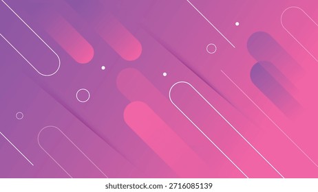 Lebendiger rosafarbener und violetter Farbverlauf-Hintergrund mit weißen Linien und Formen. Vibrant Pink Purple Abstrakter geometrischer Hintergrund mit abgerundeten Linien und Farbverlauf-Formen - Modernes dynamisches Design für Branding, Poster, Web, UI, App und kreative digitale Projekte.
