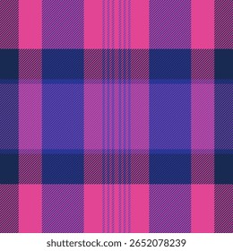 Vibrant pink and purple plaid pattern.  Perfect for textile design, fashion, websites, or branding.  This bold, geometric textile texture offers a modern and stylish aesthetic.