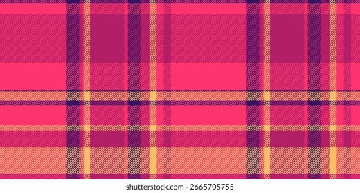 Vibrant pink and purple plaid pattern, perfect for textile design, fashion, or website backgrounds.  This seamless texture evokes warmth and style.  Ideal for creating trendy and eyecatching visuals.