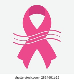 A vibrant pink ribbon illustration representing breast cancer awareness, hope, and support, commonly used in campaigns and advocacy efforts.