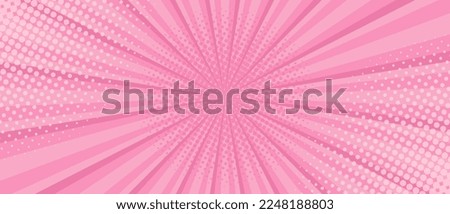 Vibrant Pink Sunburst Background. Comic halftone style Radial geometric Vector Illustration