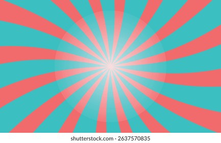 Vibrant Pink and Teal Sunburst Design. Bold Stripes for Creative Projects