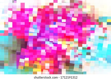 Vibrant pink vector background. Polygonal digital texture. Abstract watercolor pattern. Pink color decor. Glitch effect overlay for web design. Multicolored abstraction. Futuristic cover template