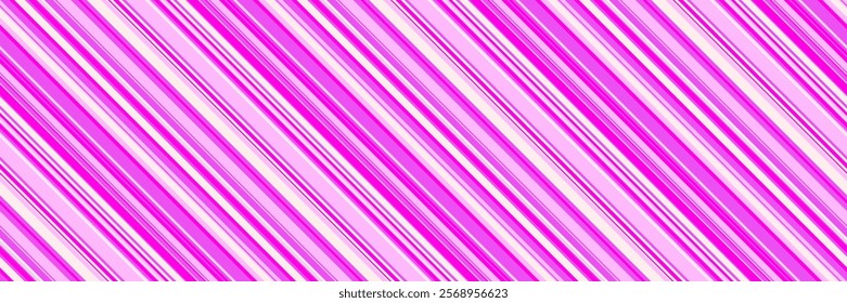 Vibrant pink and white diagonal stripes create a dynamic, modern pattern. Perfect for backgrounds, textiles, or website designs needing a playful, energetic aesthetic.