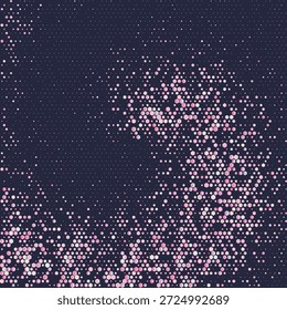 Vibrant pink and white dots on dark background