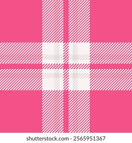 Vibrant pink and white pixelated plaid pattern. Ideal for fashion, textiles, website backgrounds, and playful designs.  Adds a modern, geometric touch to any project.