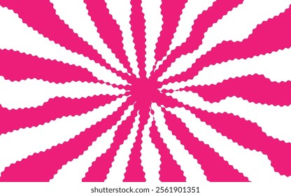 Vibrant pink and white radial background with jagged edges. Perfect for eye-catching designs and pop art projects