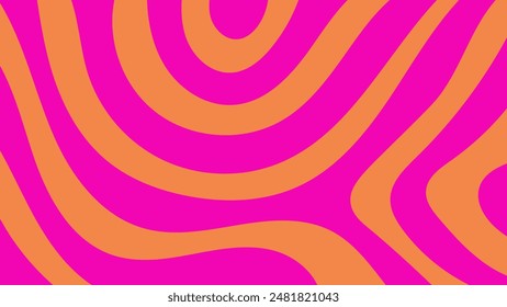 Vibrant Pink Yellow Abstract Playful Background with Flowing Wavy Texture. Modern bright bending social media template. 1920 x 1080 ratio. Vector illustration. Phone wallpaper
