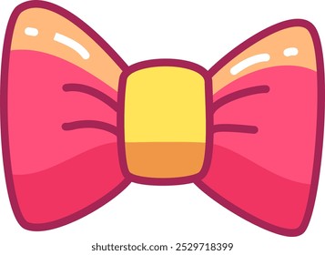 A vibrant pink and yellow bow tie design showcases a glossy surface making it an ideal choice for festive occasions parties or fashion statements.