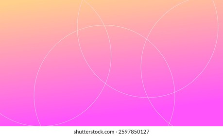 A vibrant pink and yellow gradient background featuring white geometric circles and lines for a modern and dynamic look. Perfect for websites, branding, posters, and digital designs. High-quality EPS 