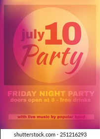 Vibrant pink and yellow party poster template design