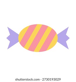 Vibrant pink yellow striped candy