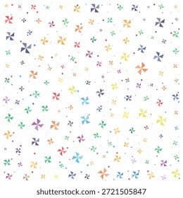Patrón vibrante del molinete con puntos multicolores sobre fondo blanco
