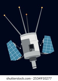 A Vibrant Pixel Art Featuring Spacecraft and Satellite from Imagination