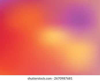 Um gradiente de fundo vibrante e pixelado faz a transição de vermelhos quentes e laranjas para roxas e rosas macias, criando um design moderno e abstrato.