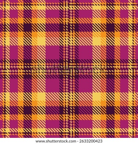 Vibrant plaid pattern in autumnal hues of fuchsia, gold, and dark purple.  Perfect for textile design, fallthemed projects, or adding a touch of warmth and texture to your designs.
