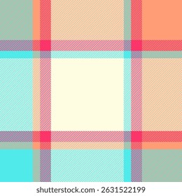 Patrón de cuadros vibrantes con una mezcla de colores pastel como azul, melocotón y crema. Adecuado para fondos, textiles o diseños que requieren una estética retro o vintage.