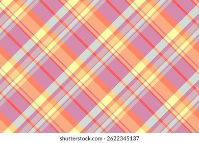 Vibrant plaid pattern with intersecting lines in pastel hues. A versatile backdrop for designs needing a touch of cheerful, retro style. Perfect for textiles and print.