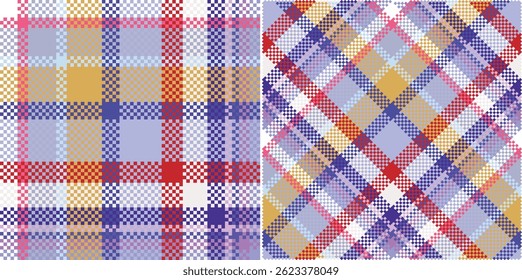 Vibrant Plaid Pattern Seamless Repeat Design for Textiles