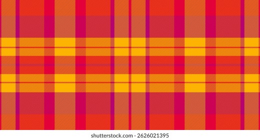 Vibrant plaid pattern in sunset hues.  Perfect for textile design, website backgrounds, or seasonal branding.  Bold, geometric design evokes warmth and energy.